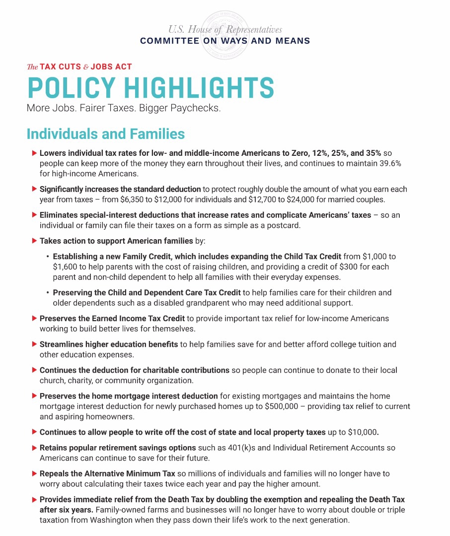 The Tax Cuts and Jobs Act of 2017 - Lexology