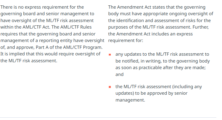 AML/CTF reforms; ML/TF risk assessment changes - Lexology